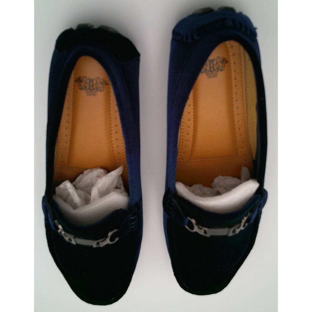 Royal Shoes MOC-69 Navy Velvet  Driving Shoes Blue Slip On Size 13